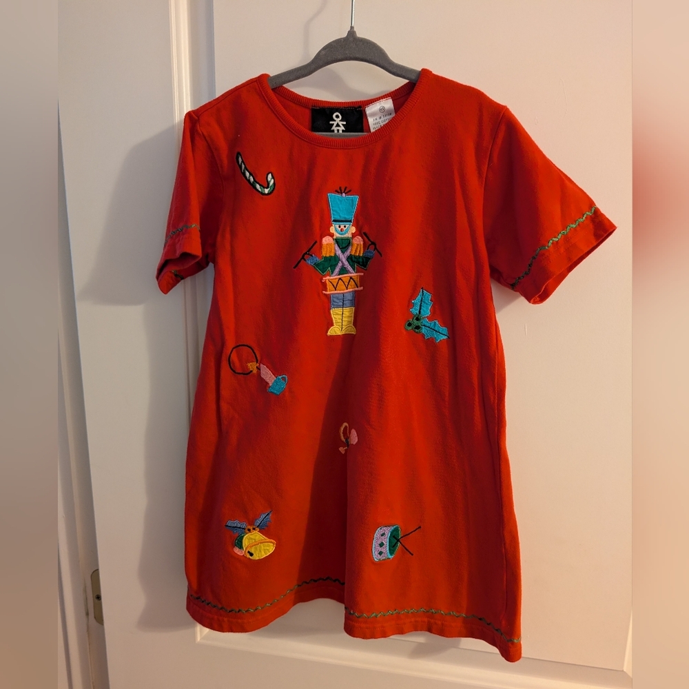 $ Michael Simon Christmas Embroidered Nutcracker Dress And‎ Cardigan
